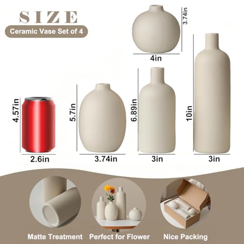 Modern Ceramic Vase Set (4 Count)