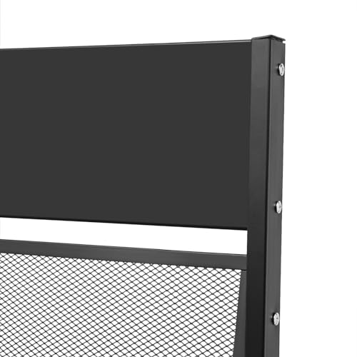 5 Tier Magazine Rack Floor Standing Brochure Display Stand with Universal Wheels & Brakes Metal Magazine Display Rack for Office