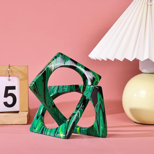 Emerald Green Knot Statue for Coffee Table Centerpiece Decor