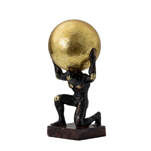 Atlas Statue and Sculpture Kneeling Figurine Decor Resin 10.5''