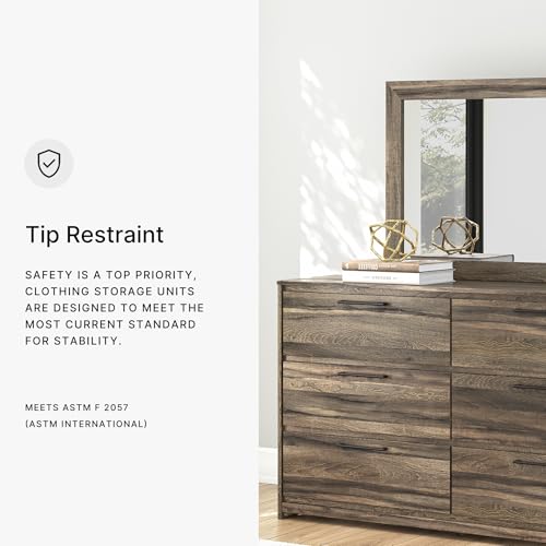Jusika 6 Drawer Dresser and Mirror Set