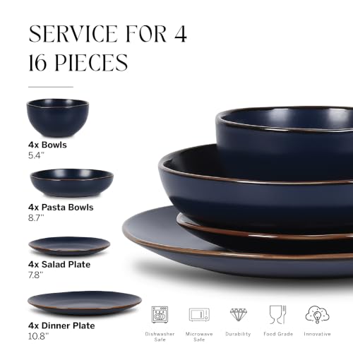 Brasa Stoneware 16 Piece Modern Dinnerware Sets