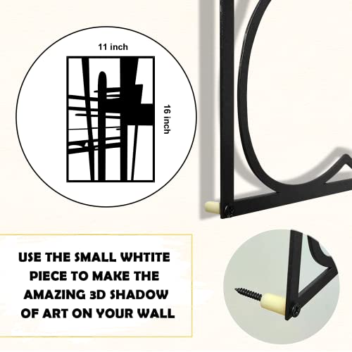 4 Pack Black Abstract Metal Wall Art (4 Count)