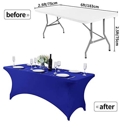 2Pack Spandex Table Cover for 6Ft or 4fT or 8ft Table Universal Fitted Stretch Tablecloth for Party (2 Count)