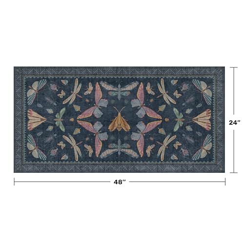 Dark Blue 2x4 Non Slip Bathroom Rug (8 Sq Ft)