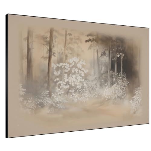 36"x46" Extra Large Framed Wall Art Misty Forest in Sepia Tones