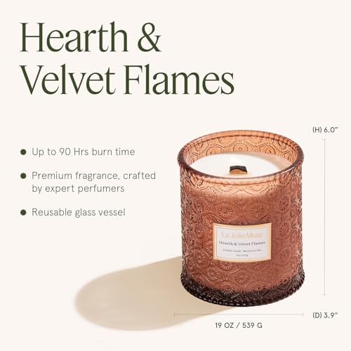 Hearth & Velvet Flames Scented Candle for Home (19 Ounce)