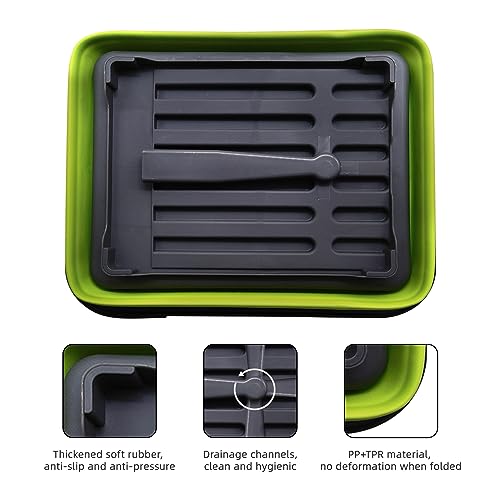 Collapsible Dish Drying Rack for RV Campers Portable Dinnerware Drainer Organizer for Kitchen Travel Trailer