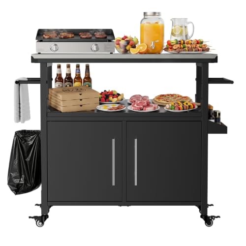 Outdoor Grill Cart with Stainless Steel Top