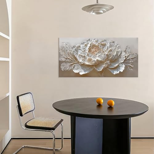 Canvas Wall Art Decor White Peony Flower Canvas Art Wall Decor For Living Room Floral Botanical Wall Art Canvas Prints Modern Nature Flower Wall Art Decor For Bedroom Home Office Wall Decor 20×40 In