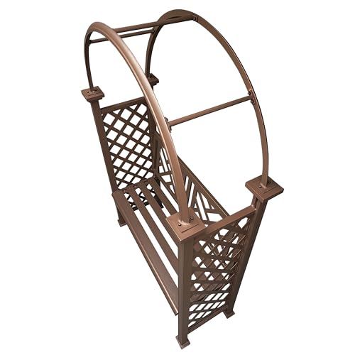 Brown Aluminum Garden Arbor Arch with 2