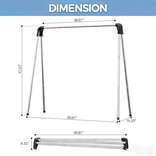 55" L Stainless Steel Clothes Drying Rack