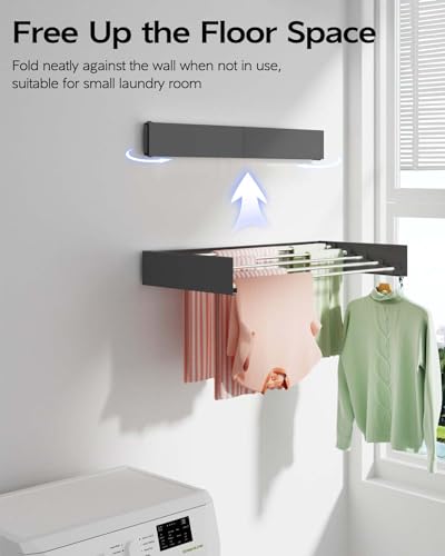 Wall Mounted Clothes Drying Rack 32"