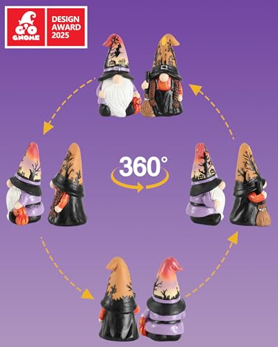 Halloween Gnomes and Witch Figurines (2 Count)