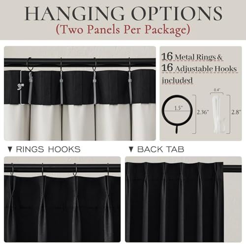 Solid Black Out Curtains 96 Inches Long (2 Count)