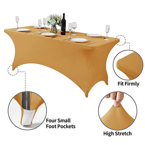 Spandex Table Cover for 6Ft or 4fT or 8ft Table Universal Fitted Stretch Tablecloth for Party