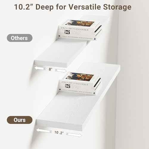 10 Inch Deep Floating Shelves 30x10” Set of 2 (2 Count)