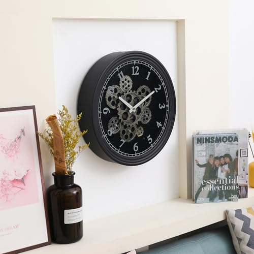 15 Inch Industrial Steampunk Moving Gear Wall Clock for Home Office