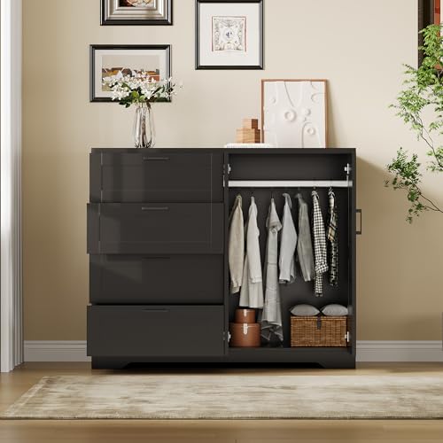 Multifunctional Wooden Dresser for Bedroom