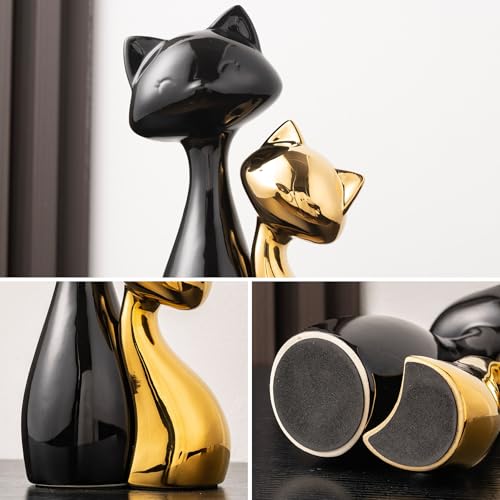 Ceramic Cat Statue Set