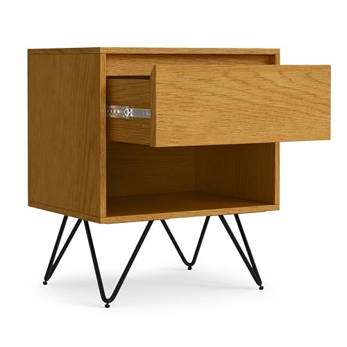 Hunter 20" Wide Bedside Table in Oak Veneer