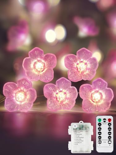 Cherry Blossom Flower String Lights Fairy Lights Battery Operated Remote