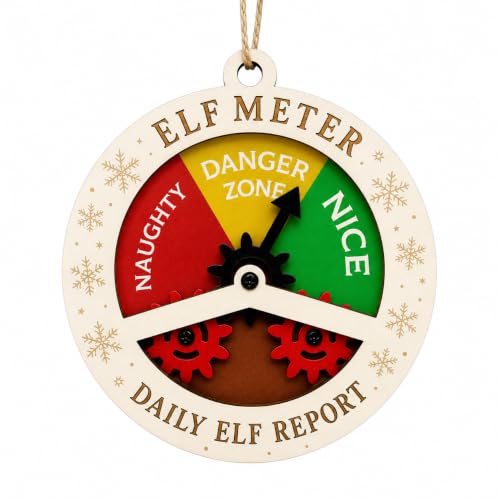 Funny Elf Accessories Naughty or Nice Elf Meter Christmas Ornament 2026