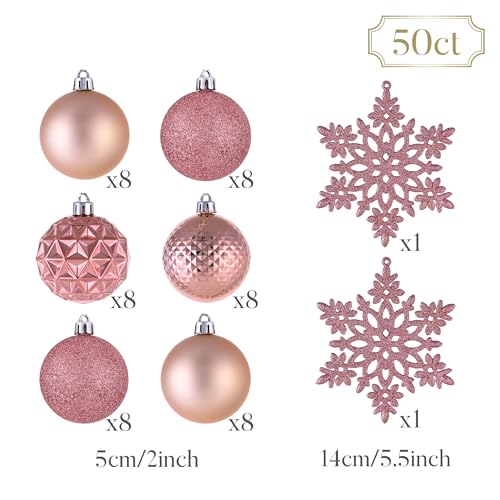 50ct Christmas Tree Decorations Ball Ornaments 2 Inches (50 Count)