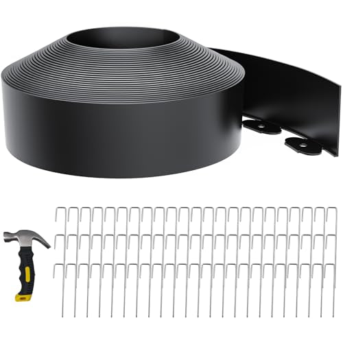 4 Inch Tall 66FT Landscape Edging with 70Pcs Metal Spikes