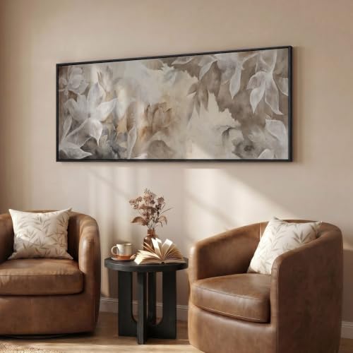 Large Framed Abstract Floral Wall Art for Living Room
