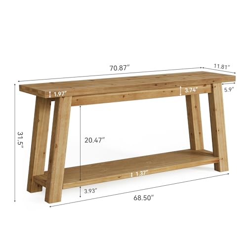 70.9" Solid Wood Console Table for Entryway