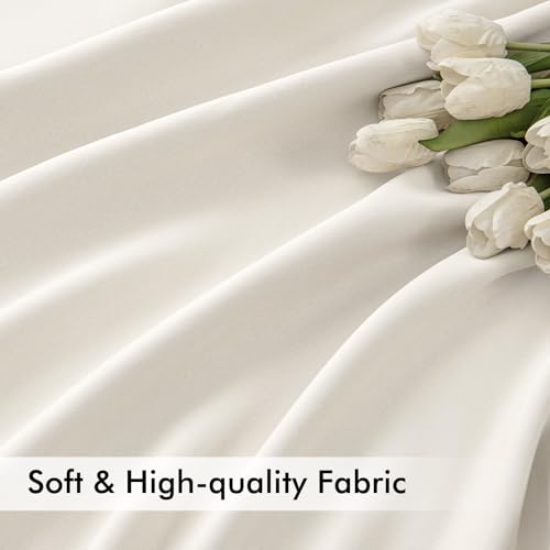Ivory Back Tab Blackout Curtains 52x63 Inches Long 2 Panels Set (2 Count)