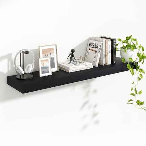 Floating Shelves 47.2" W x 10.3" D Black Set of 1