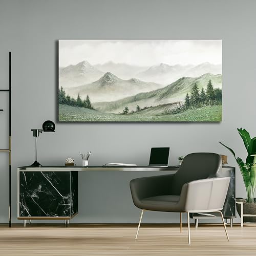 Nature Wall Art Green Wall Decor Modern Art Canvas Painting Aesthetic Poster for Living Room Bedroom Dining Room Office Home Decor 20x40 Inch