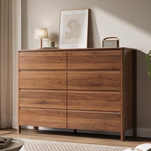 Walnut 8 Drawer Dresser for Bedroom