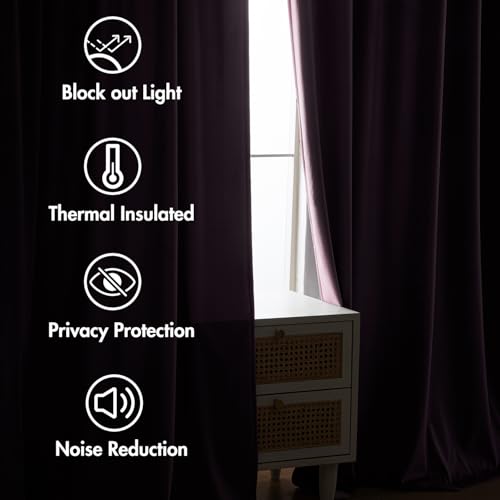 Lavender Velvet Pinch Pleat Blackout Curtains W52 X L108 Inches (2 Count)