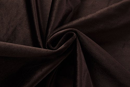 Luxury Velvet Blackout Curtains Panels with Grommet Draperies Eyelet 52Wx72L Inch Brown