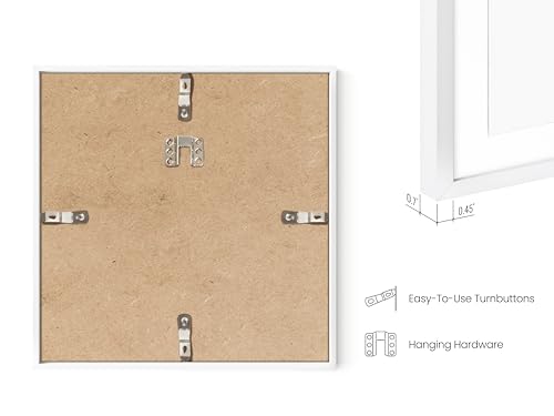 10x10 White Metal Picture Frames Matted to 5x5 (3 Count)