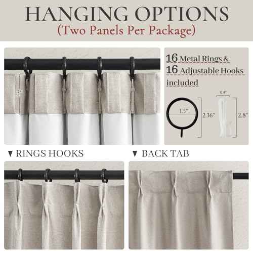 Extra Long Blackout Pinch Pleated Luxury Curtains 144 Inch Long for Living Room (2 Count)