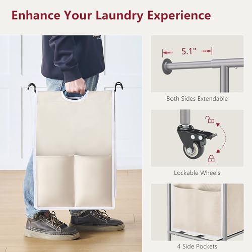 Laundry Hamper with Hanging Rack
