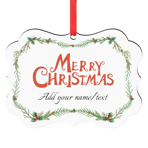 Personalized Christmas Ornaments 2025 Wood Custom Photo Picture Text Christmas Ornament Personalized Ornament Christmas Xmas Tree Decorations for Kids Couples Family Friends