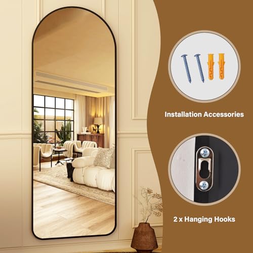 64"x21" Arched Full Length Mirror Floor Mirrors