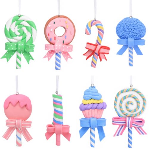 8 Pcs Pastel Christmas Lollipop Ornaments (8 Count)