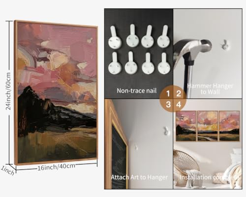 Abstract Sunset Cloudscape Framed Canvas Wall Art Set