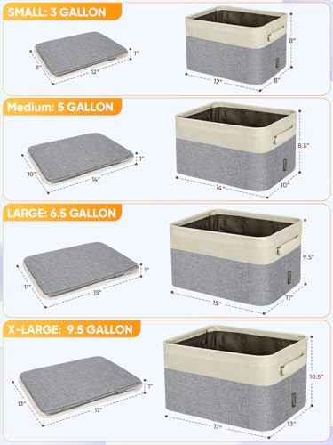 3 Pack Fabric Closet Storage Bins for Shelves (3 Count)