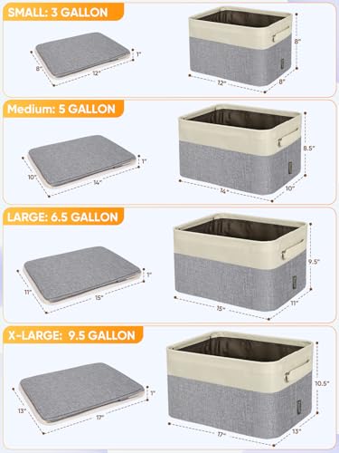 3 Pack Fabric Closet Storage Bins for Shelves (3 Count)