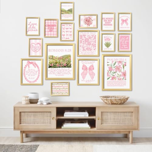 16 PCS Christian Coquette Wall Art Decor (16 Count)