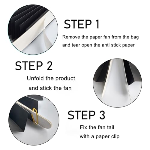 Black Party Decorations Black Hanging Paper Round Fans Set DIY 16in