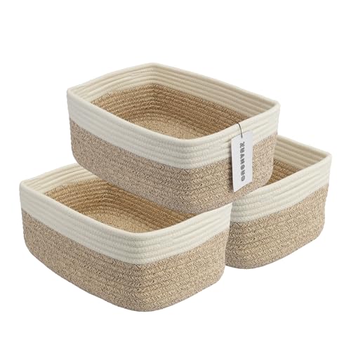 Small Woven Storage Baskets for Shelves (3 Count)