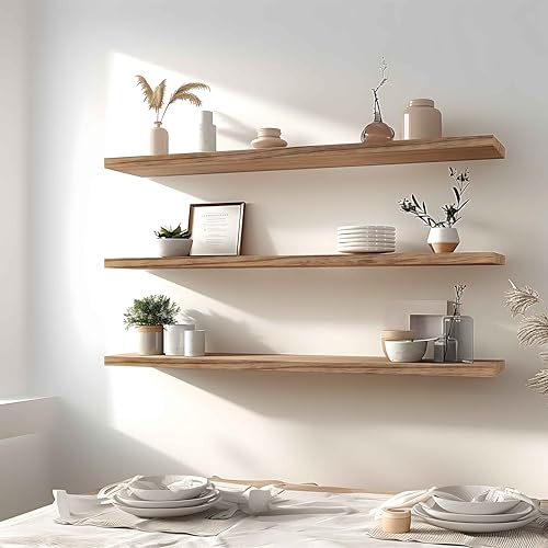 Wood Floating Shelves for Wall Decor (4 Count)